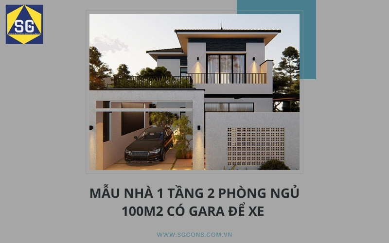 nhà 1 tầng 2 phòng ngủ 100m2