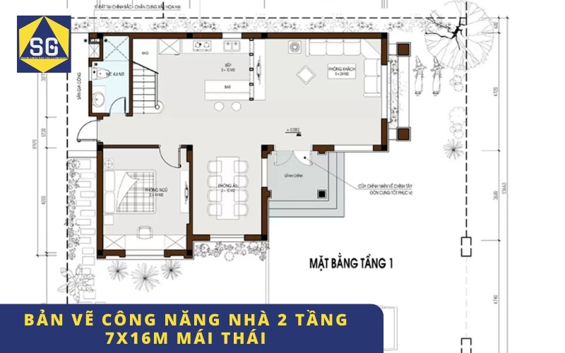 Thiết kế nhà đẹp 2 tầng 7x16m Thiết kế nhà đẹp 2 tầng 7x16m