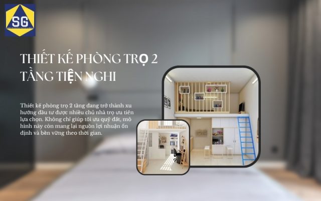 thiết kế phòng trọ 2 tầng
