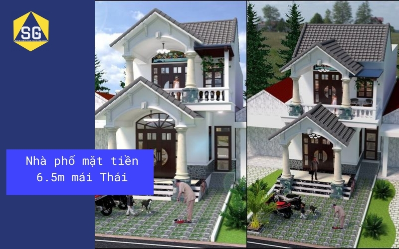 Mẫu nhà 2 tầng mặt tiền 6.5m Mẫu nhà 2 tầng mặt tiền 6.5m