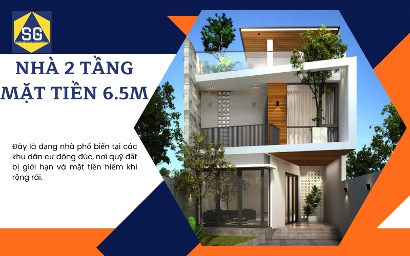 Mẫu nhà 2 tầng mặt tiền 6.5m Mẫu nhà 2 tầng mặt tiền 6.5m
