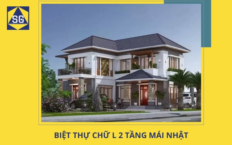 Mẫu nhà biệt thự 2 tầng hình chữ l Mẫu nhà biệt thự 2 tầng hình chữ l