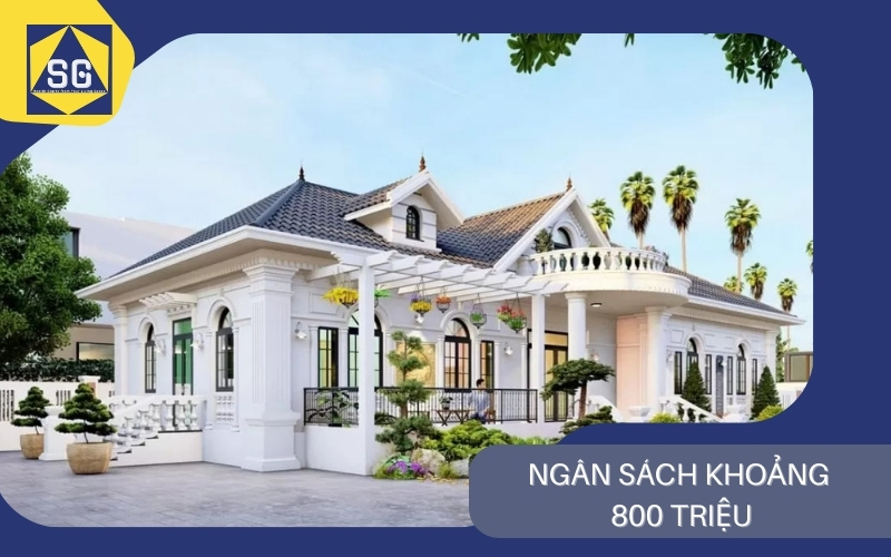 Mẫu nhà cấp 4 gác lửng mái thái đẹp