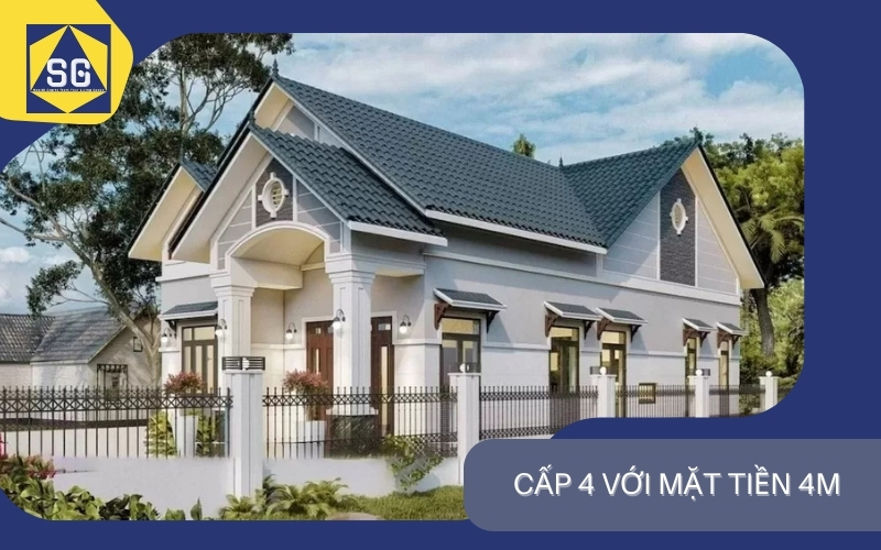 Mẫu nhà cấp 4 gác lửng mái thái đẹp