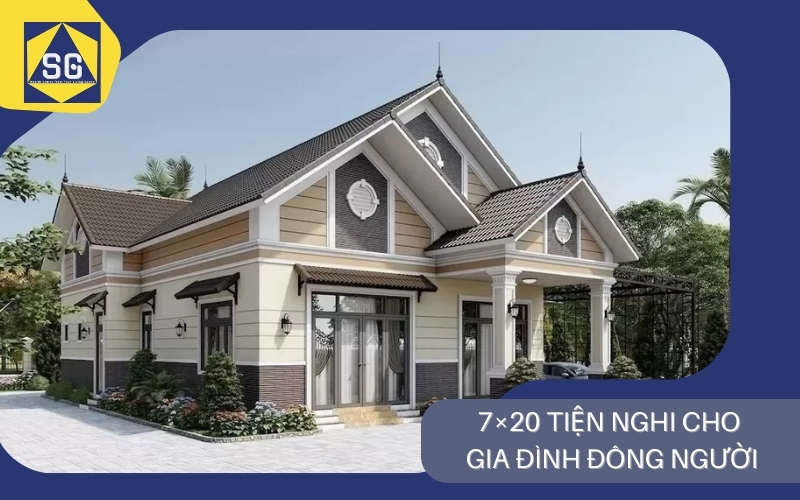 Mẫu nhà cấp 4 gác lửng mái thái đẹp