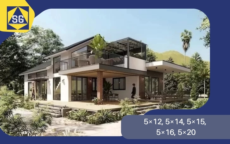 Mẫu nhà cấp 4 gác lửng mái thái đẹp