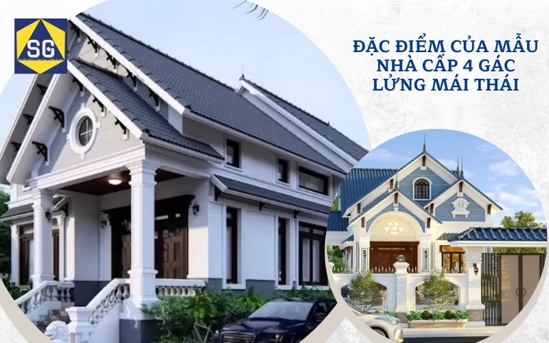 Mẫu nhà cấp 4 gác lửng mái thái đẹp