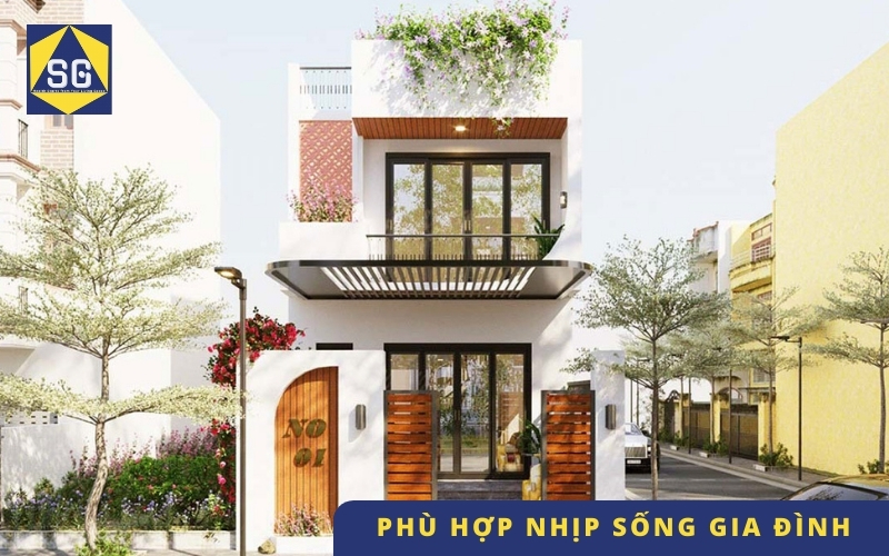Mẫu nhà ống 2 tầng 4x15m có 3 phòng ngủ Mẫu nhà ống 2 tầng 4x15m có 3 phòng ngủ