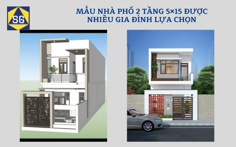 Mẫu nhà phố 2 tầng 5x15