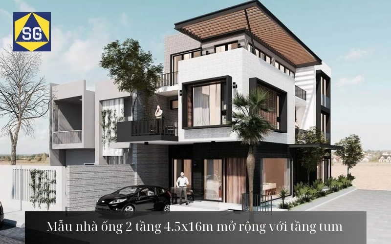 Mẫu thiết kế nhà ống 2 tầng 4.5 x16m Mẫu thiết kế nhà ống 2 tầng 4.5 x16m
