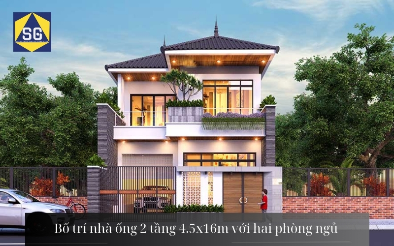 Mẫu thiết kế nhà ống 2 tầng 4.5 x16m Mẫu thiết kế nhà ống 2 tầng 4.5 x16m