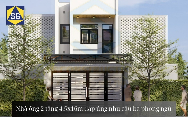 Mẫu thiết kế nhà ống 2 tầng 4.5 x16m Mẫu thiết kế nhà ống 2 tầng 4.5 x16m