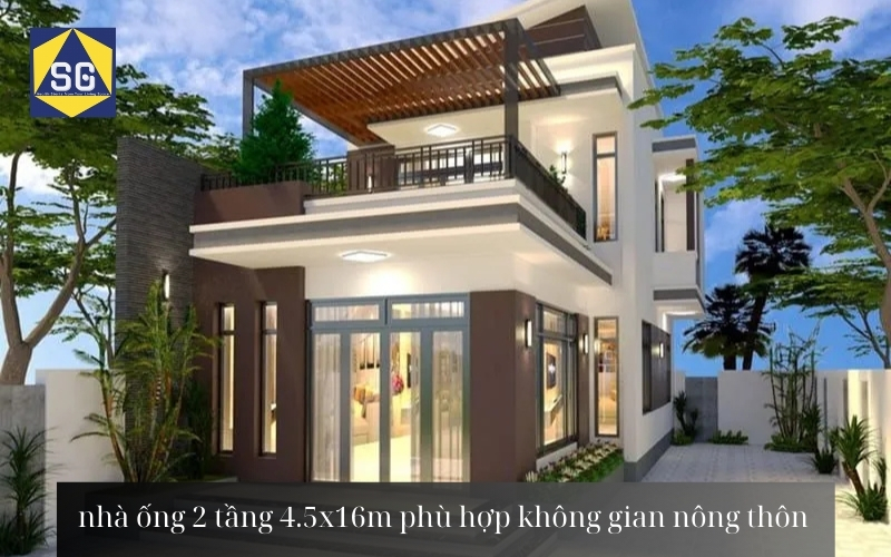 Mẫu thiết kế nhà ống 2 tầng 4.5 x16m Mẫu thiết kế nhà ống 2 tầng 4.5 x16m