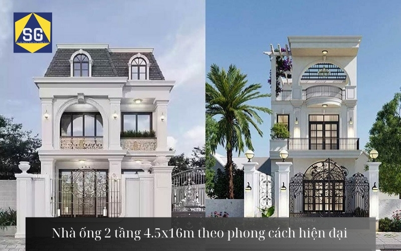Mẫu thiết kế nhà ống 2 tầng 4.5 x16m Mẫu thiết kế nhà ống 2 tầng 4.5 x16m