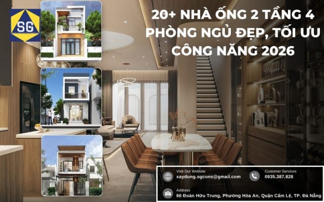 Nhà ống 2 tầng 4 phòng ngủ