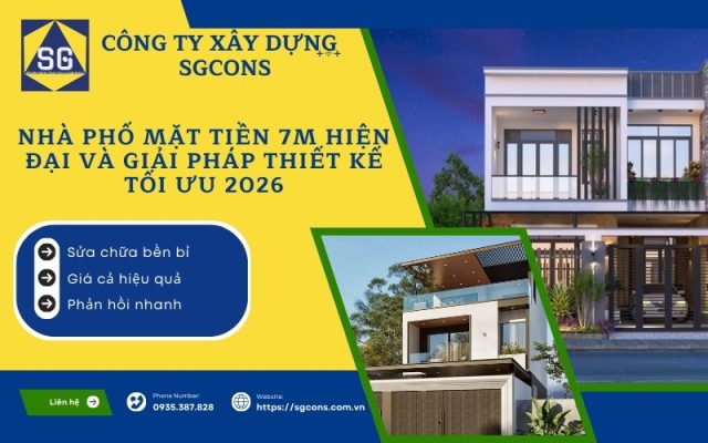 Nhà phố mặt tiền 7m hiện đại
