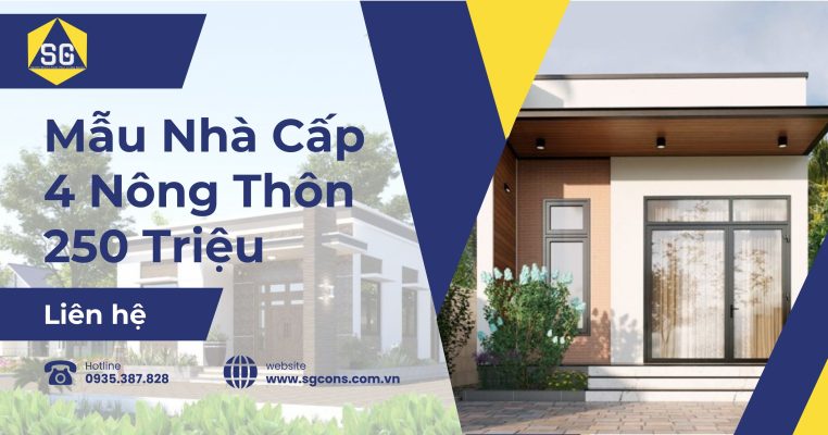 Mẫu Nhà Cấp 4 Nông Thôn 250