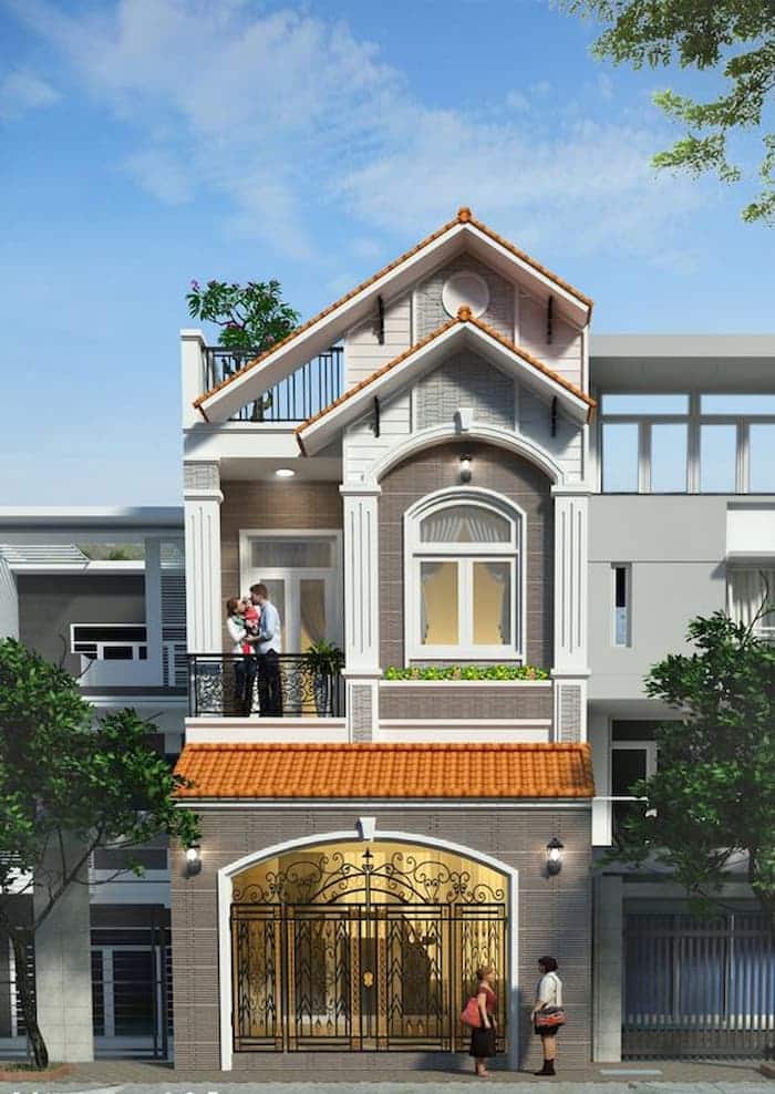 Thiết kế nhà 1 lầu mái thái 3 phòng ngủ