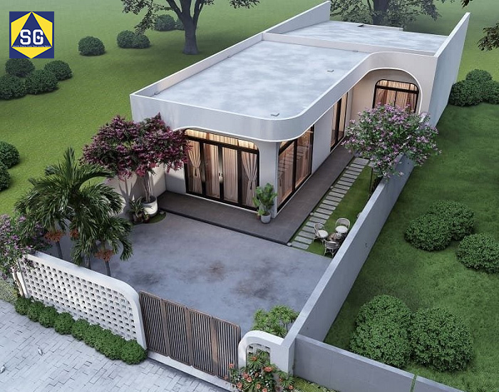 Thiết kế nhà có sân vườn trồng cây, thoáng mát, tạo không gian sống mát mẻ, bình yên