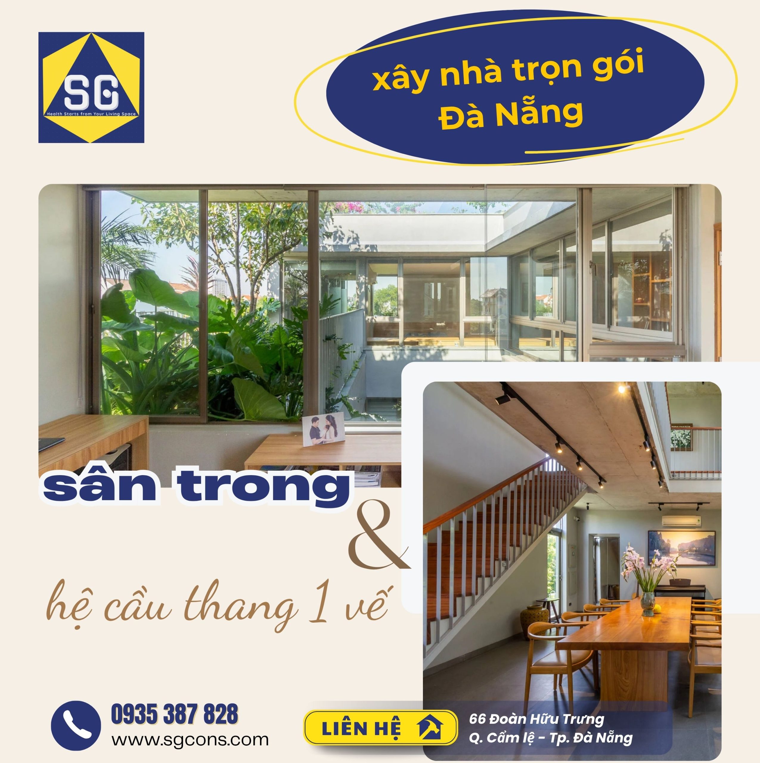 Sân Trong Và Hệ Cầu Thang 1 Vế