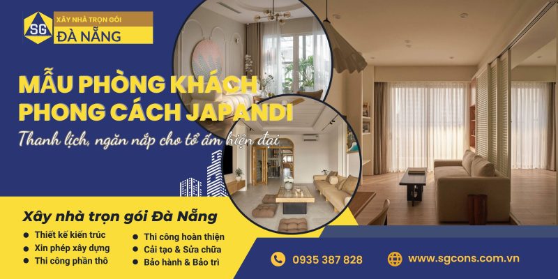 Mẫu phòng khách phong cách Japandi